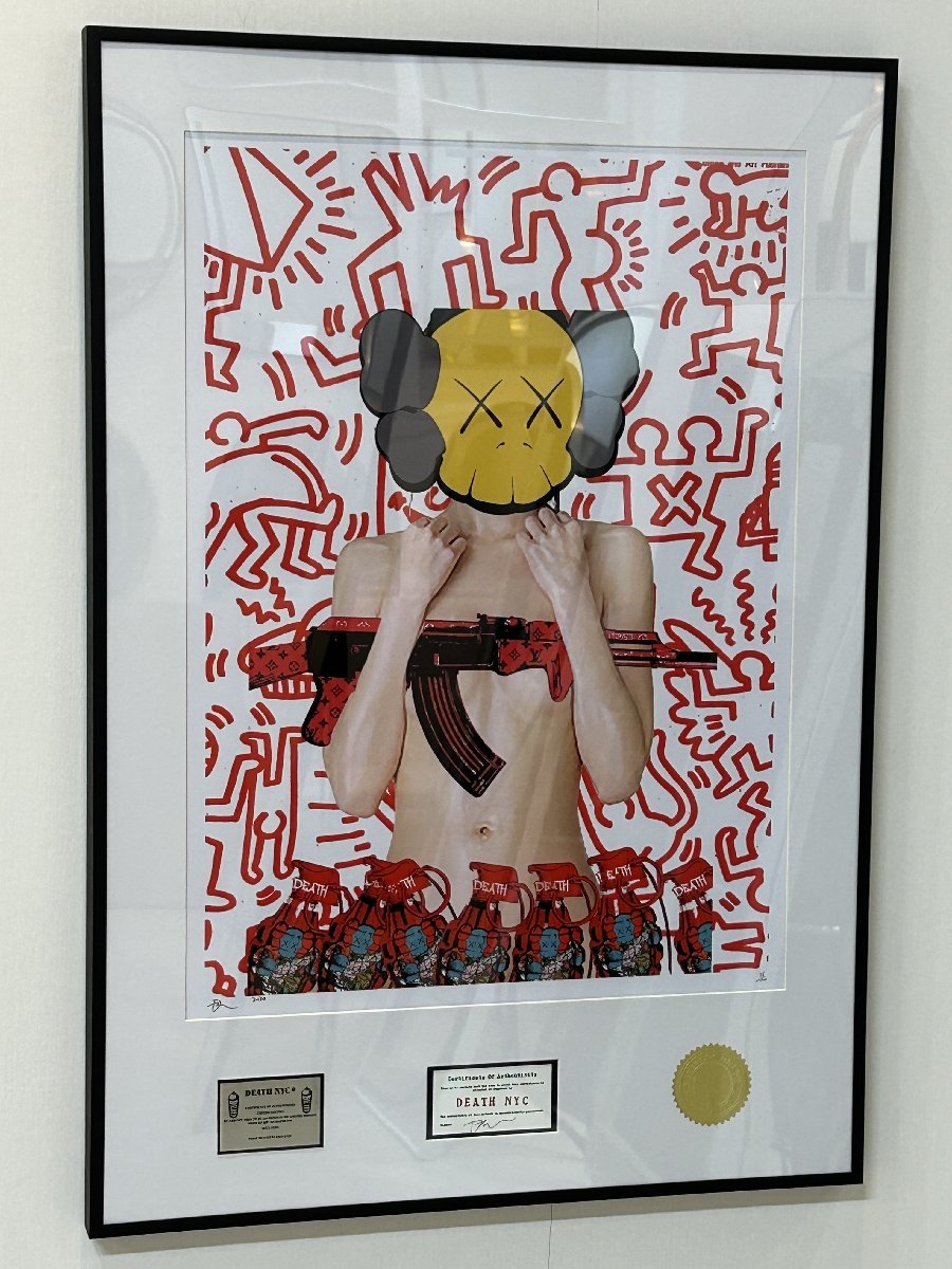DEATH NYC 額付き 世界限定100枚 アートポスタ KAWS 少女 バンクシー