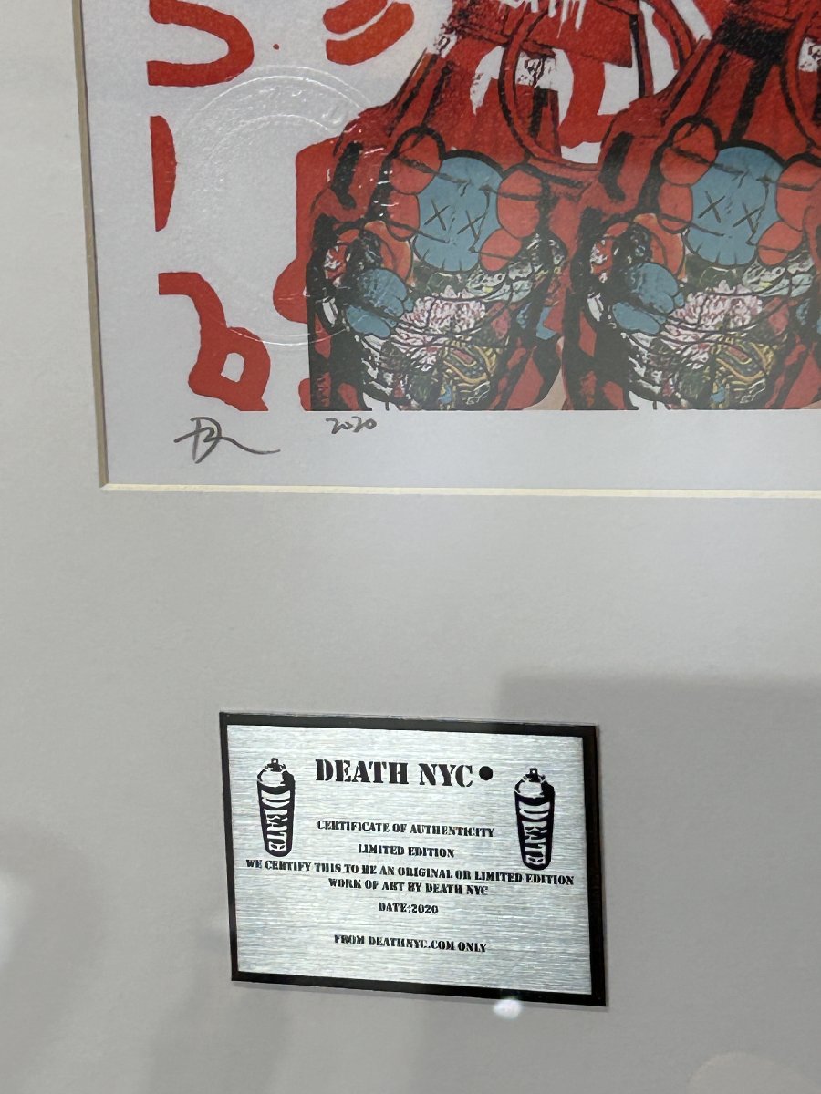 DEATH NYC 額付き 世界限定100枚 アートポスタ KAWS 少女 バンクシー