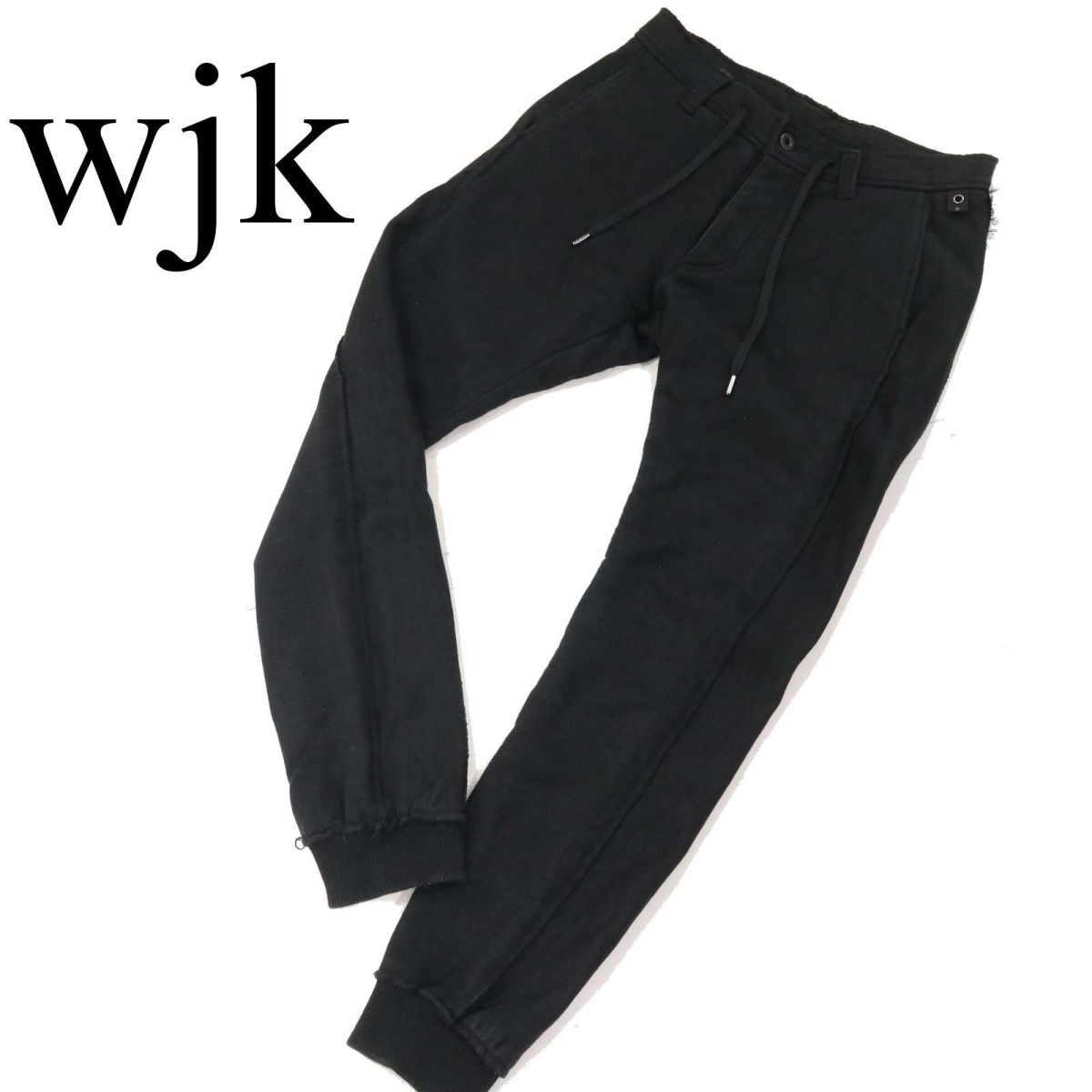 wjk ダブルジェイケイ 5821 hj02c サイド切替★ ヘビー ジャージー スウェット イージー ジョガー パンツ Sz.M　メンズ 黒　I3B00402_8#R
