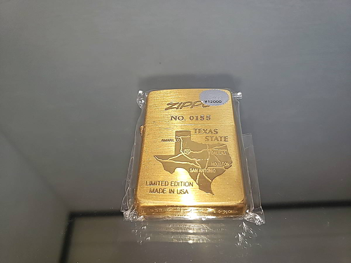 zippo ソリッドブラス　金仕上げ　TEXAS STATE LIMITED EDITION　1932-1990年製