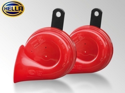 【ドイツ HELLA/ヘラー社製】 レッド ツイン トーン (スネイル タイプ) ホーン 「Red Twin Tone Horn 」 レッド 320284