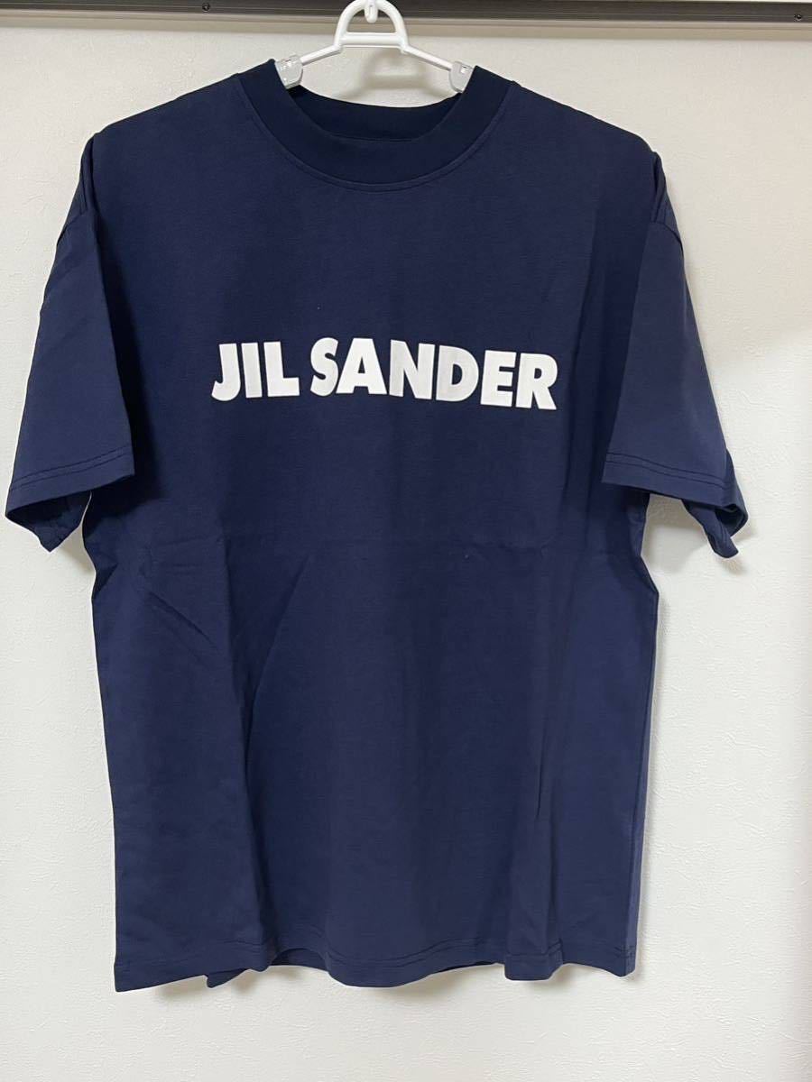 [新品未使用]希少！最後の1枚　Jil Sander ジルサンダー フロントロゴ　Tシャツカットソー　ネイビー紺　Lサイズ