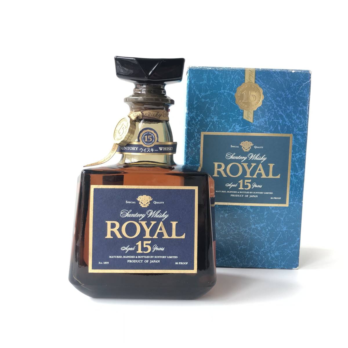 神110-182★ サントリー ローヤル SUNTORY ROYAL 15年 ブルーラベル 700ml アルコール 43% 箱付き 未開栓 ウイスキー 国産 古酒
