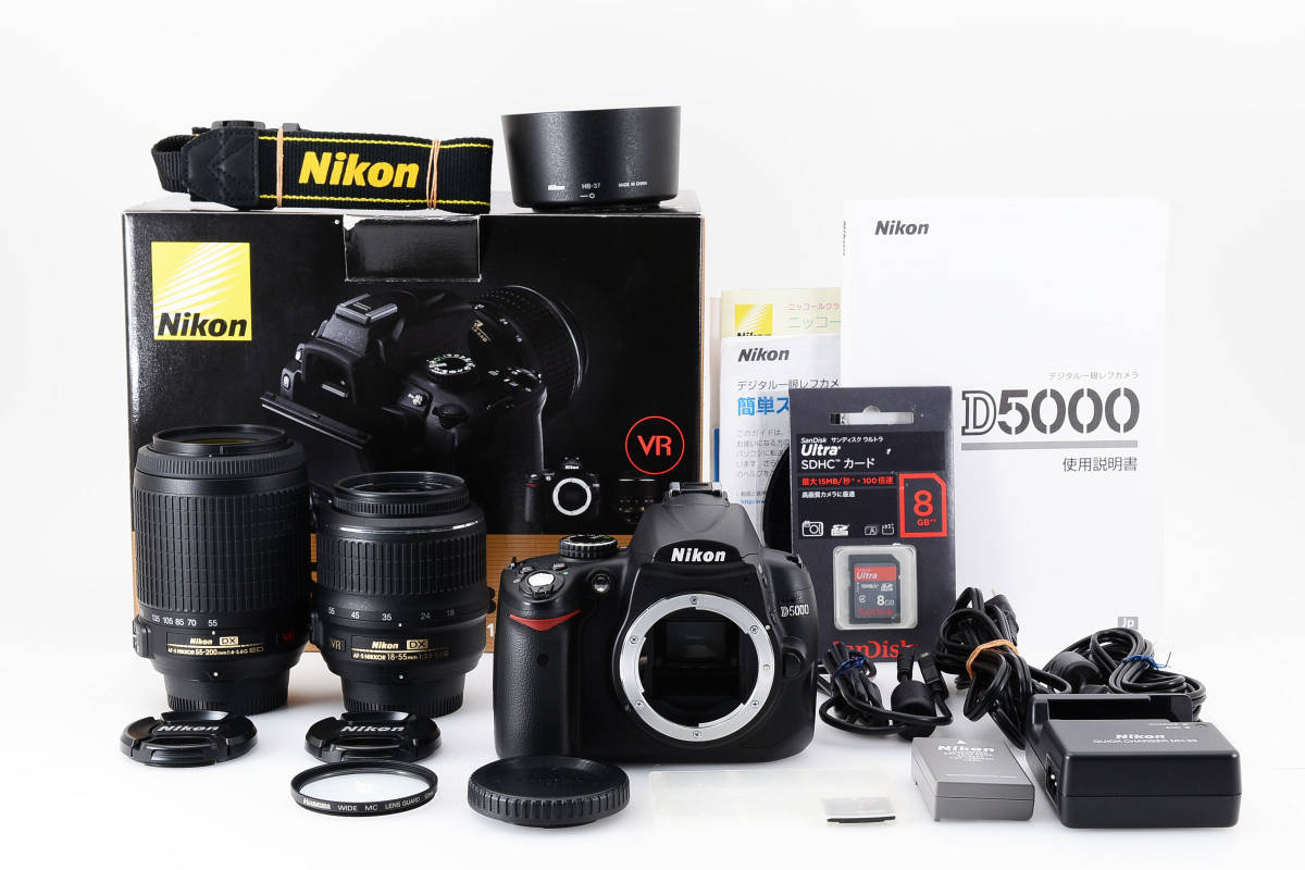 ☆新品級☆ショット 1737枚 ☆NIKON ニコン D5000 ダブルズームキット 