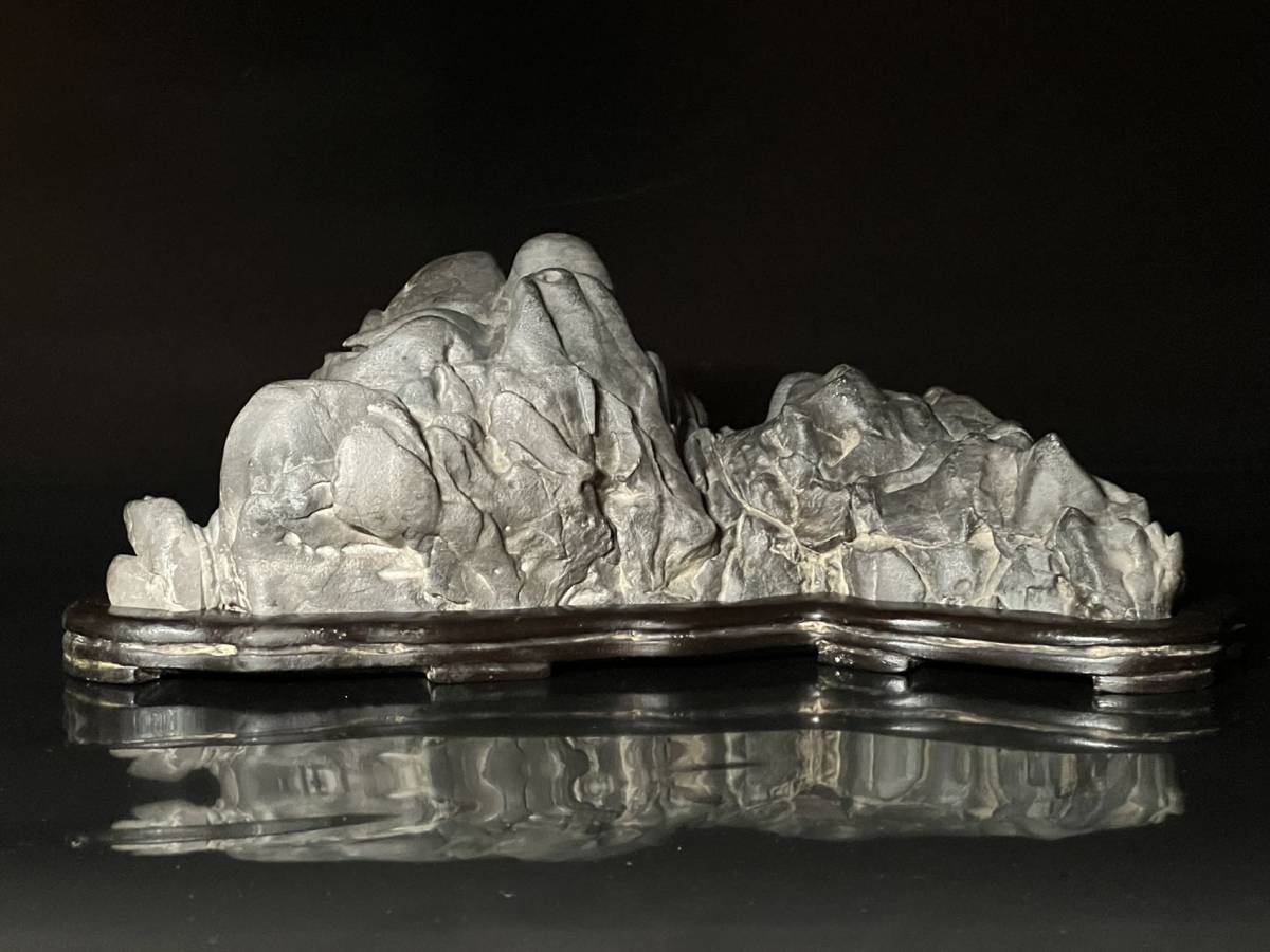 瑞】観賞石 水石 盆石 飾り石 幅：35．5cm 【公式通販】