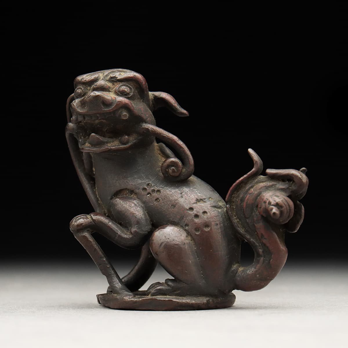 小西陶古 美術品 「唐獅子」置物 アンティーク シーサ 置物九谷焼置物
