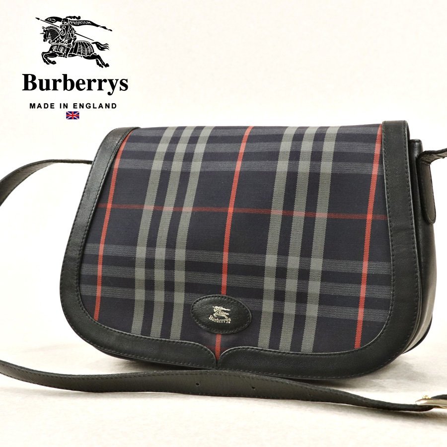 ☆美品 Burberrys バーバリー 仔牛革 レザー x キャンバス ノバ