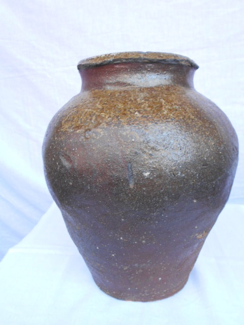 丹波中壺　32cm 古丹波　江戸時代中期　葉茶壺　古備前　古信楽　呂宋壺型 古丹波壺 室町時代