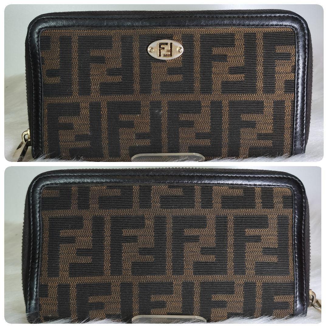 長財布 ズッカ柄 フェンディ ラウンドファスナー FENDI ズッカ fendi 
