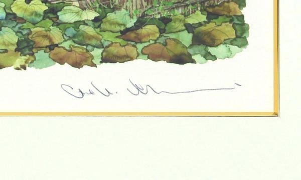 真作】【WISH】中島潔「夏の詩」リトグラフ 直筆サイン 証明シール 〇