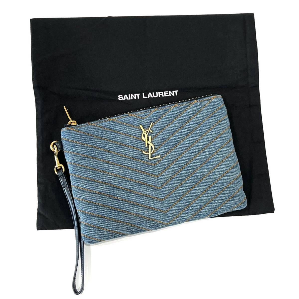 美品 Saint 備わる Laurent モノグラム クラッチバッグ