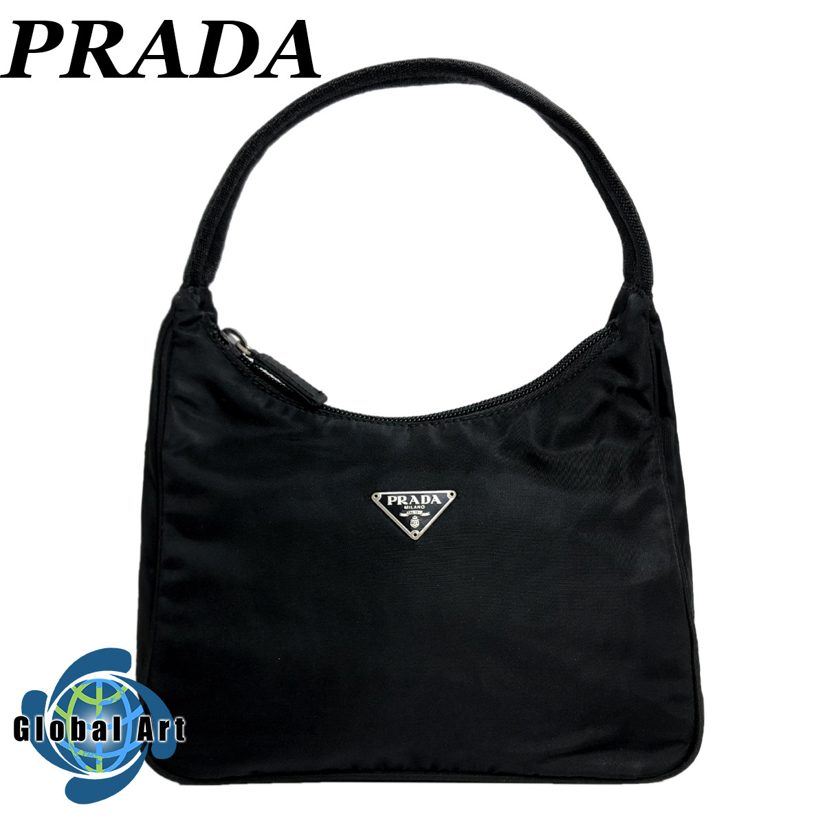 PRADA（プラダ） ナイロン 三角ロゴ ショルダーバッグ - ブラック