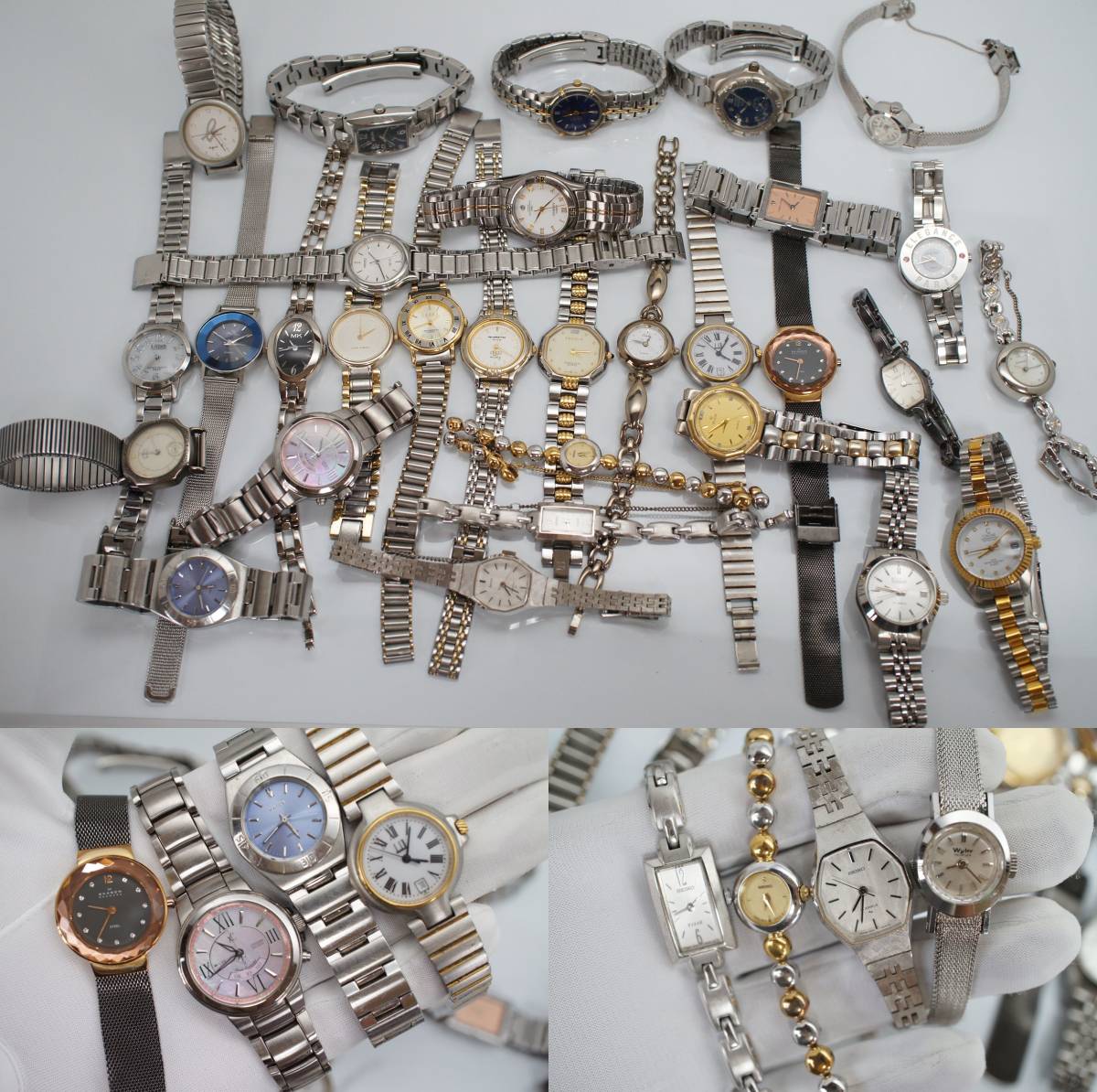 H304■美品含む３０点セット SEIKO CITIZEN dunhill SKAGEN セイコー メタル 他 動作未確認 レディース腕時計 個本 kg 大量まとめ