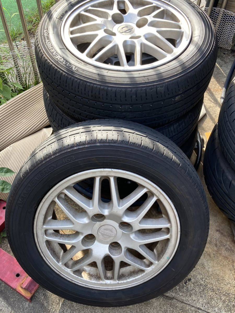 180sx純正アルミ4本セット　タイヤ付き　4本 180SX 4本 希少!! 中古S13シルビア ホイール(タイヤ 車のパーツの中古が安い！激安で譲ります・無料で