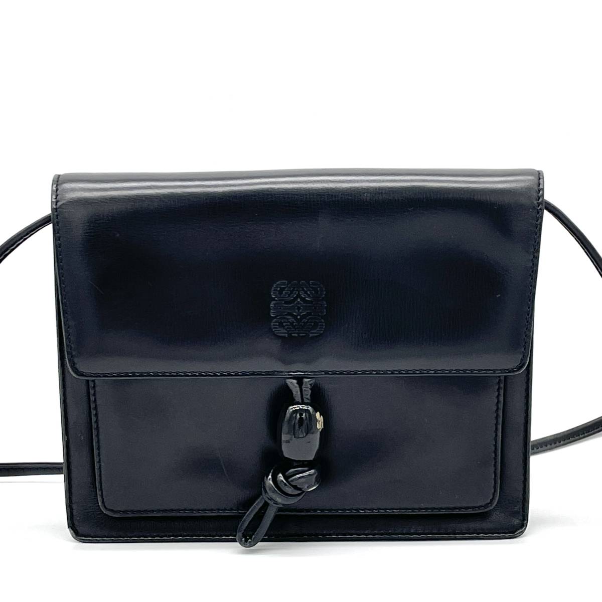 1円〜 LOEWE ロエベ ショルダーバッグ アナグラム ロゴ レザー