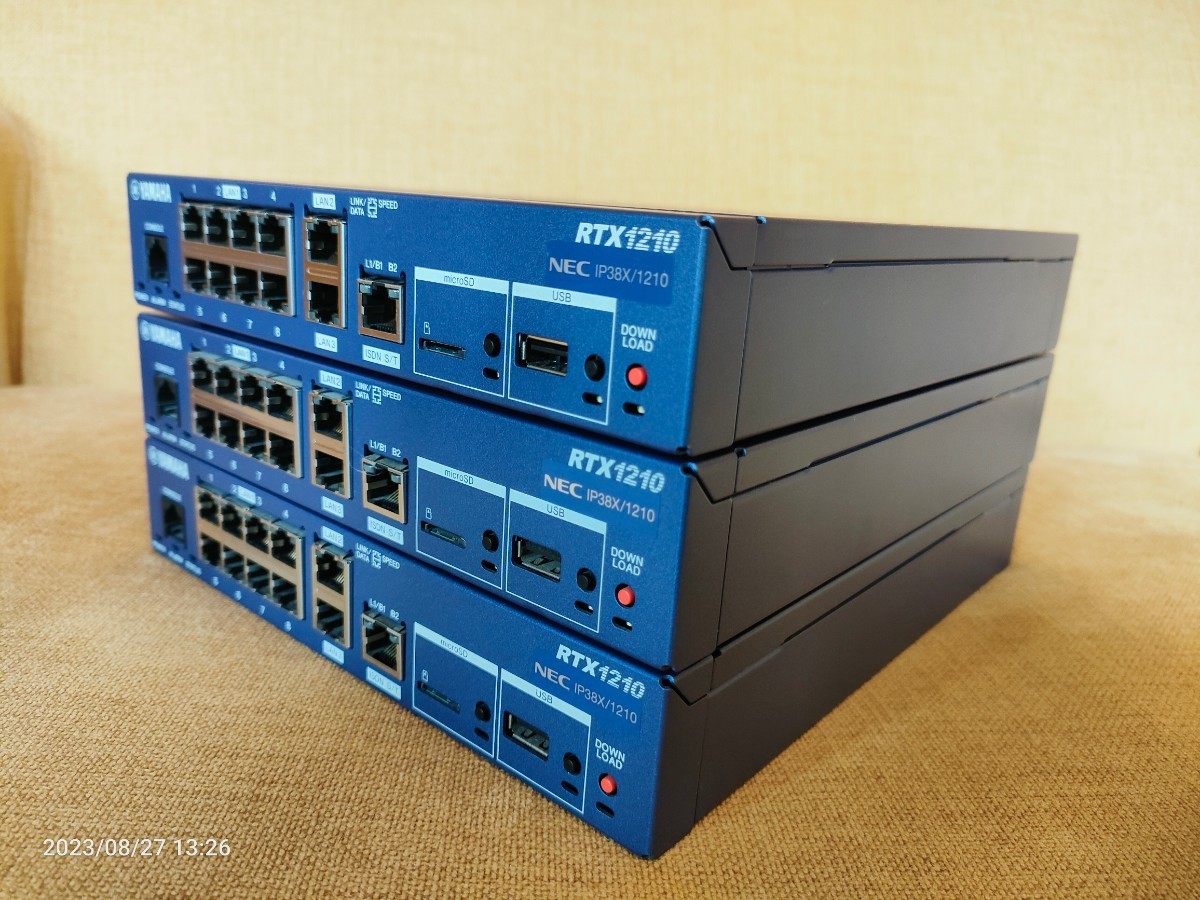 ☆YAMAHA RTX1210 VPNルーター ギガアクセス 【3台まとめ】 初期化