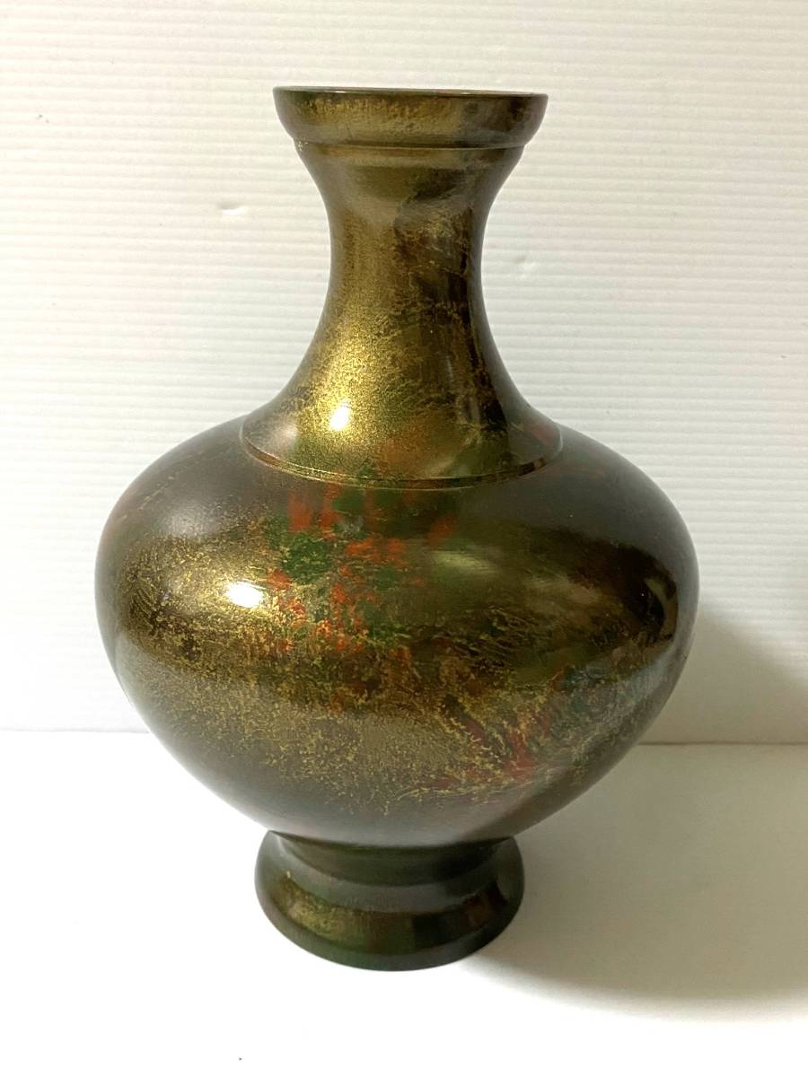 アンティーク花器花瓶オブジェ骨董品真鍮製彫物金属工芸