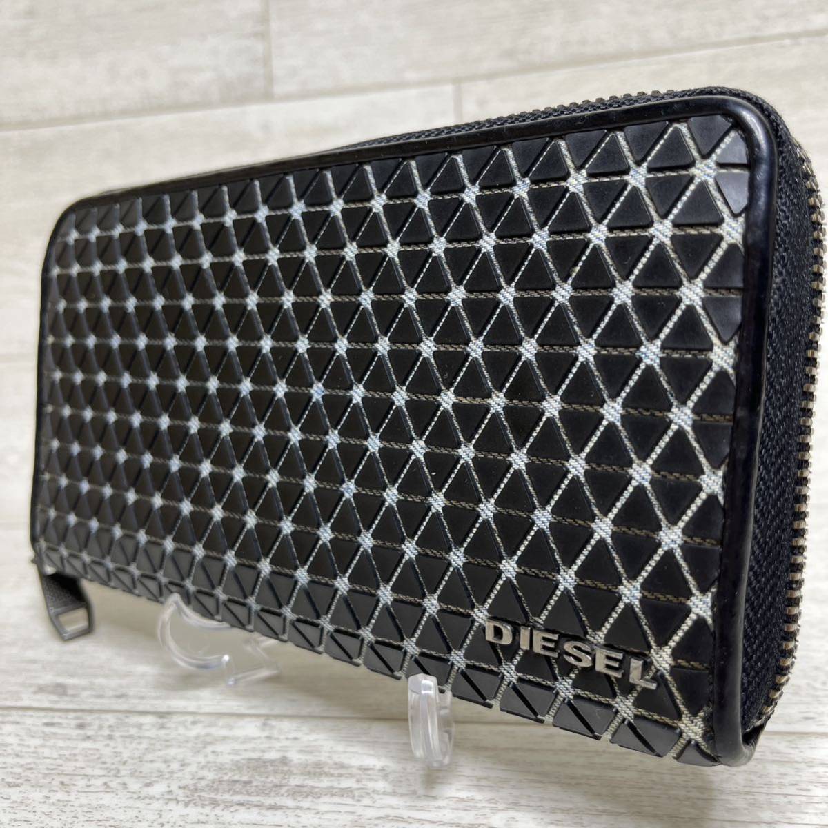 1円【入手困難】DIESEL ディーゼル ラウンドファスナー 長財布 黒 