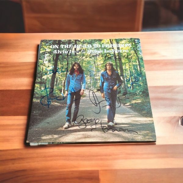 アルビン・リー ロン・ウッド スティーブ・ウィンウッド ボズ・バレル ジ... 直筆サイン入り LP レコード 送料無料