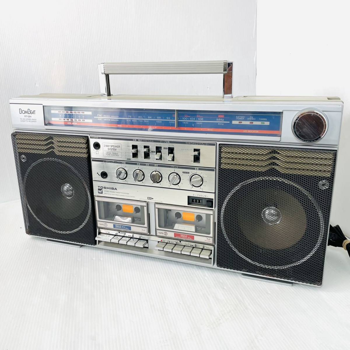 オーディオ機器 昭和レトロ 東芝 BOMBEAT RT-S84 ラジカセ ※ジャンク品