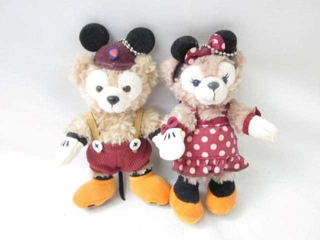 【同梱可】中古品 ディズニー ダッフィー シェリーメイ ミッキー ミニー ぬいぐるみバッジ 2点 グッズセット