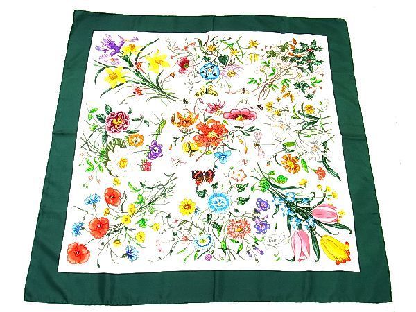 1円 □美品□ GUCCI グッチ V.ACCORNERO シルク100% フラワー 花柄 