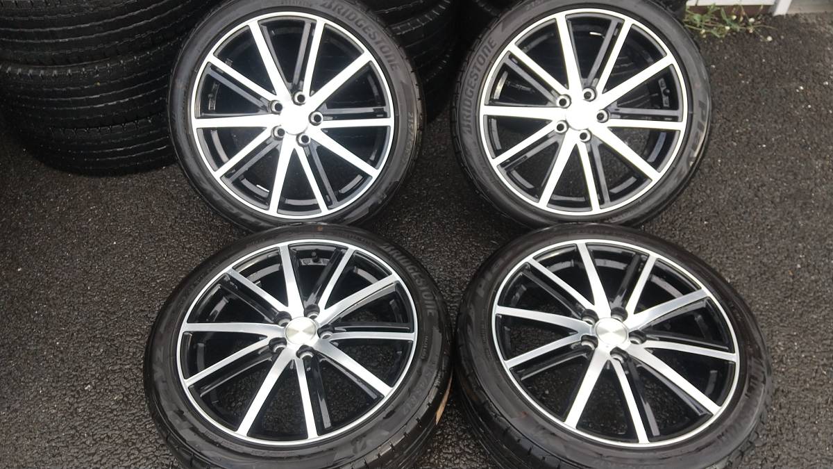 5分山 バリ溝 BS バルミナ 17インチ 7J +50 PCD100/5H ホイール 