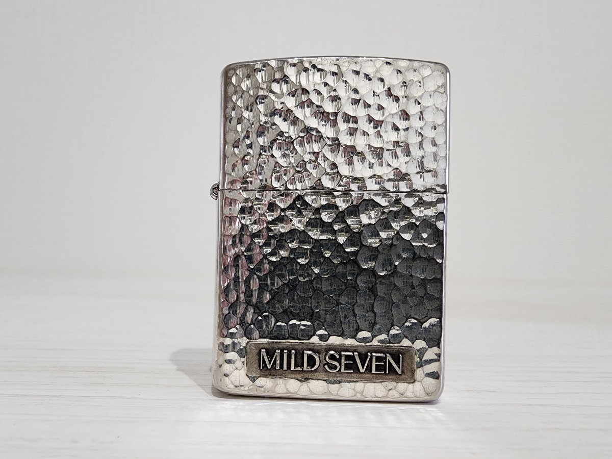 zippo マイルドセブン 両面ハンマートーン ブルー 未使用 最安値