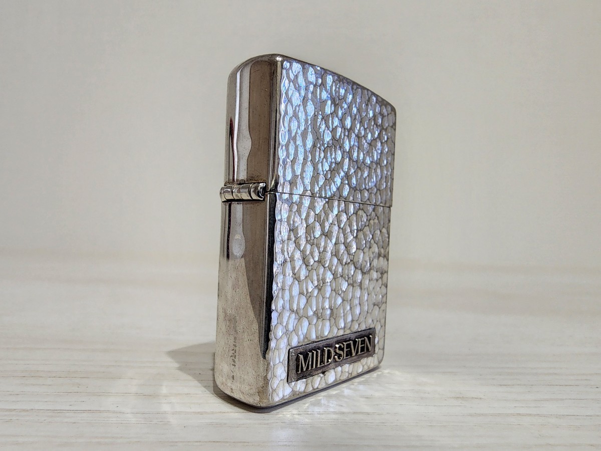 zippo マイルドセブン 両面ハンマートーン ブルー 未使用 最安値