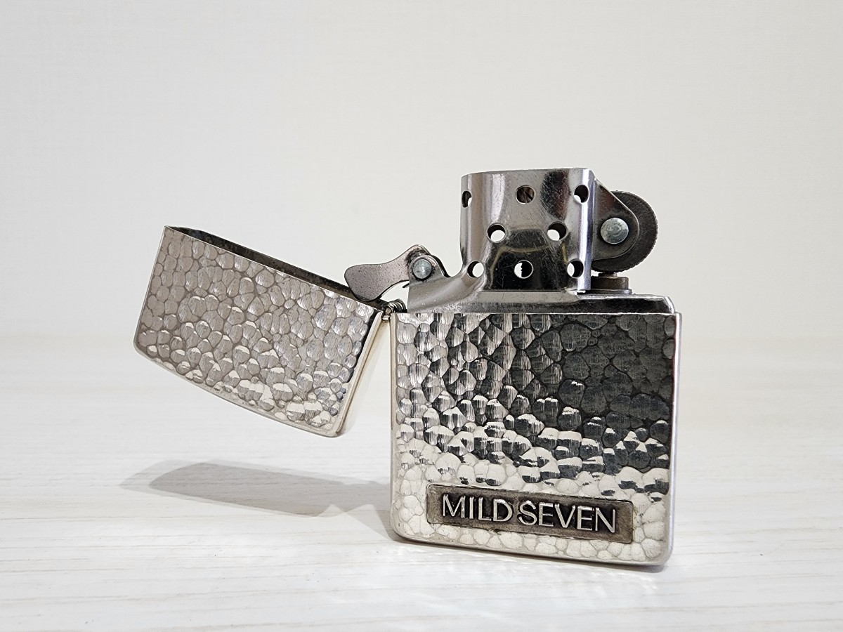 zippo マイルドセブン 両面ハンマートーン ブルー 未使用 最安値
