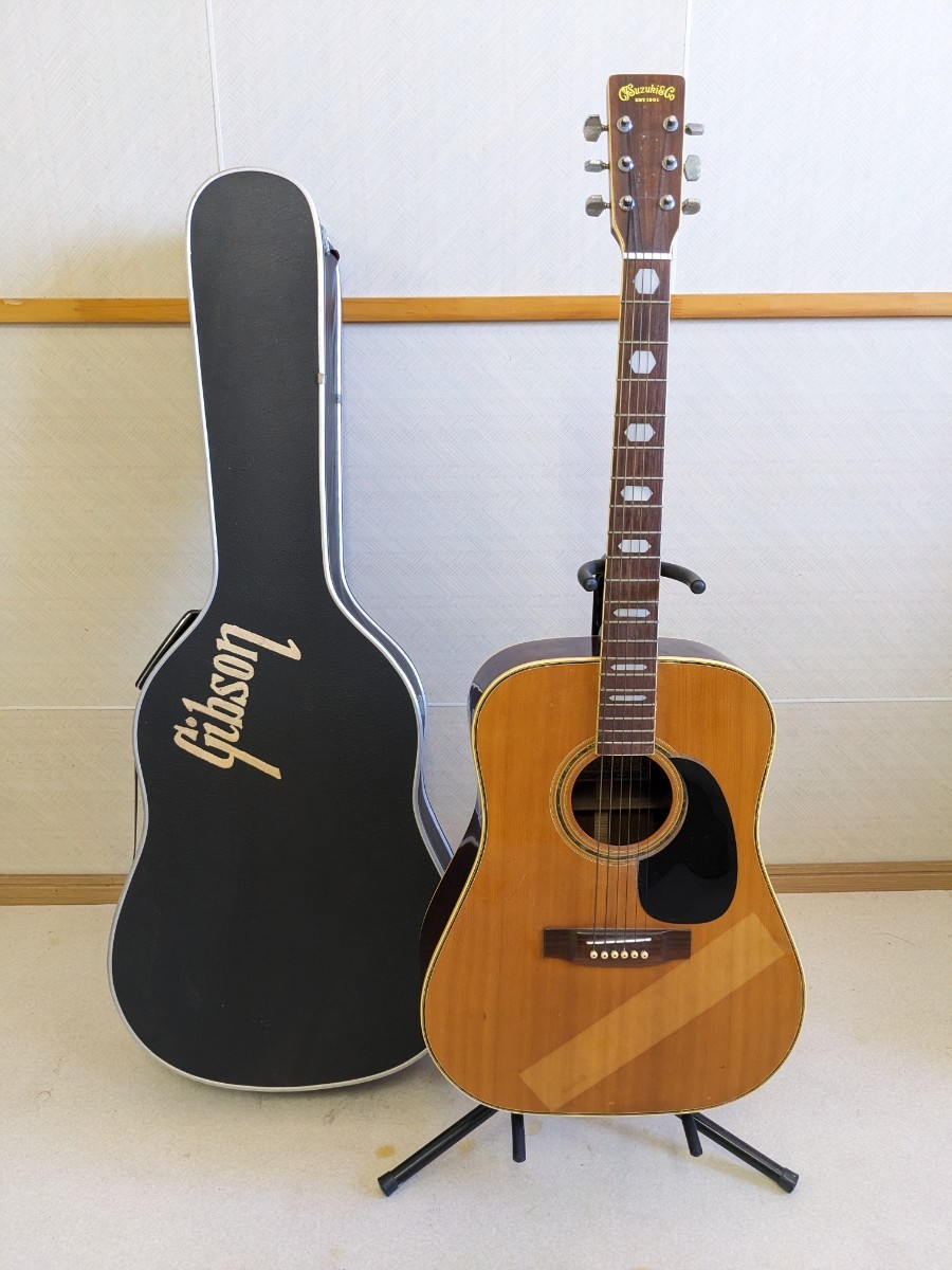 KISO SUZUKI W-200 アコースティックギター 日本製 希少 レア 萬】Kiso Suzuki 木曽鈴木 スズキ アコースティックギター W-200