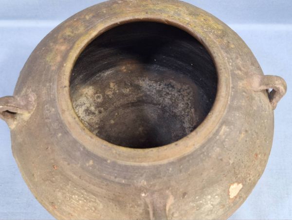 古備前 四耳壺 窯記し 素焼 在銘 桃山時代 古美術品 置物 コレクター