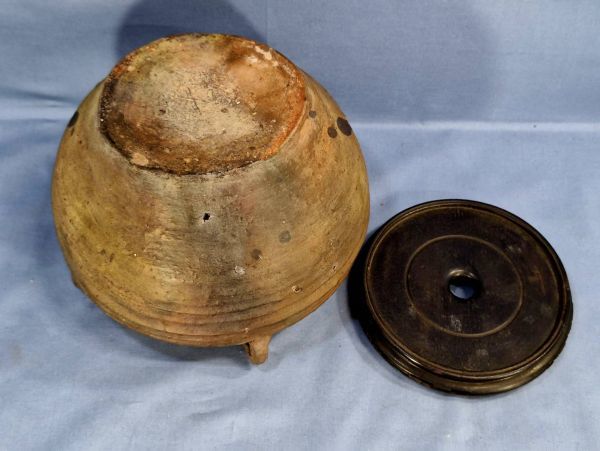 古備前 四耳壺 窯記し 素焼 在銘 桃山時代 古美術品 置物 コレクター