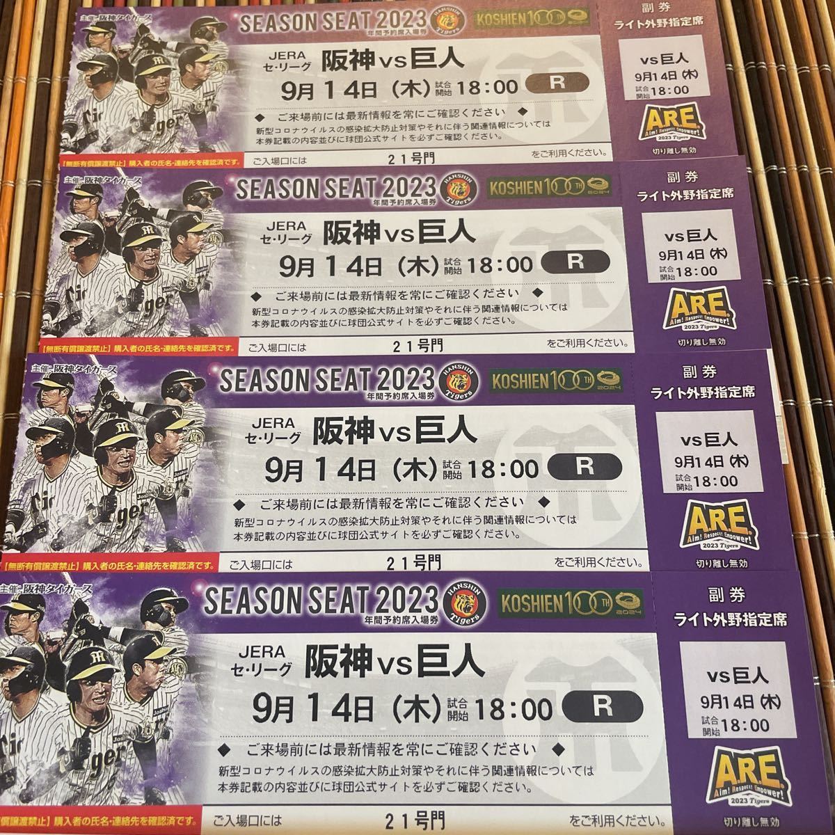 5月21日　甲子園　阪神vs 巨人　グリーンシート通路側2席 スポーツ 5月21日 甲子園 阪神vs 巨人 グリーンシート通路側2席