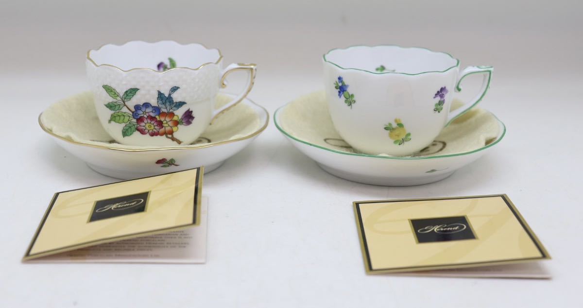 ヘレンド HEREND ヴィクトリアプレーン　ミルフルール　デミタス　カップ&ソーサー 2客セット