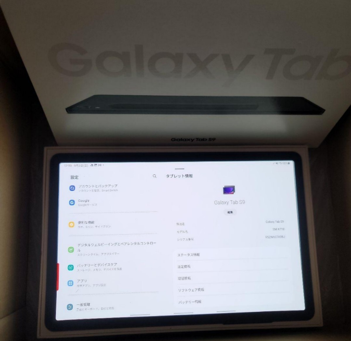 Tab S9 Galaxy 128GB Samsung FE WiFi Wi-Fi グレー 国内版 