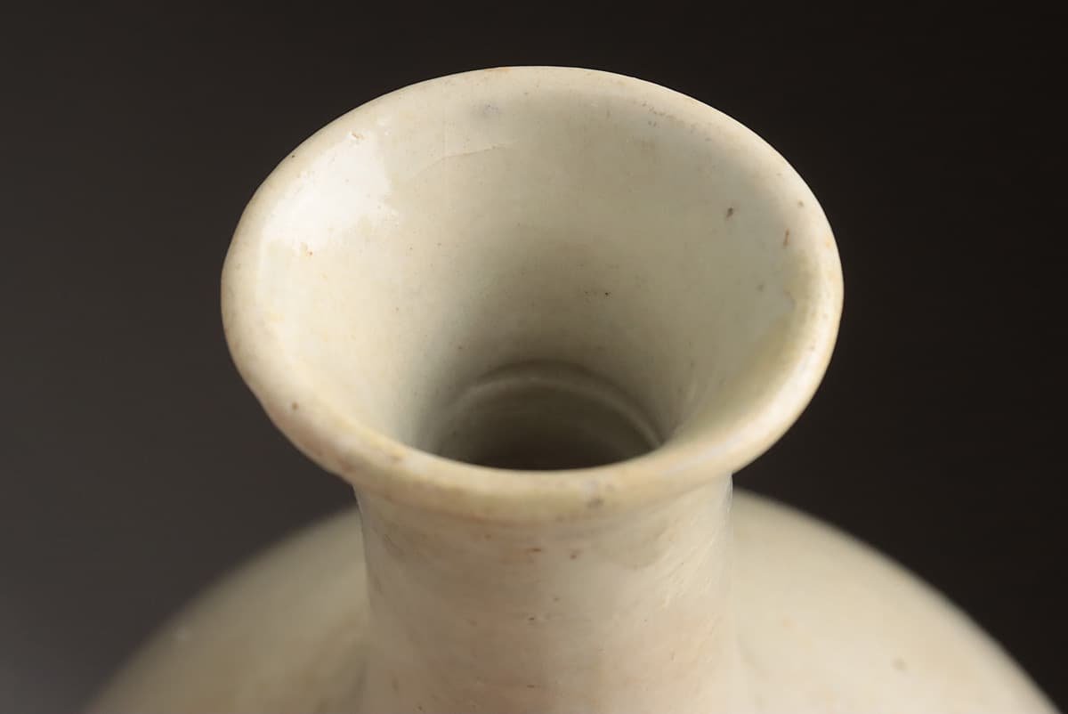 EM694 朝鮮古美術 李朝白磁大徳利 高25.3cm 重1.2kg 木