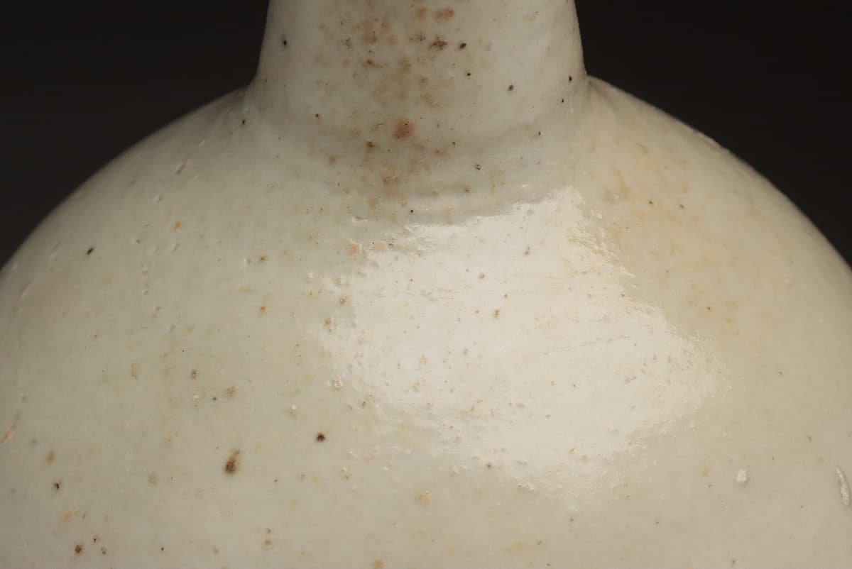 EM694 朝鮮古美術 李朝白磁大徳利 高25.3cm 重1.2kg 木