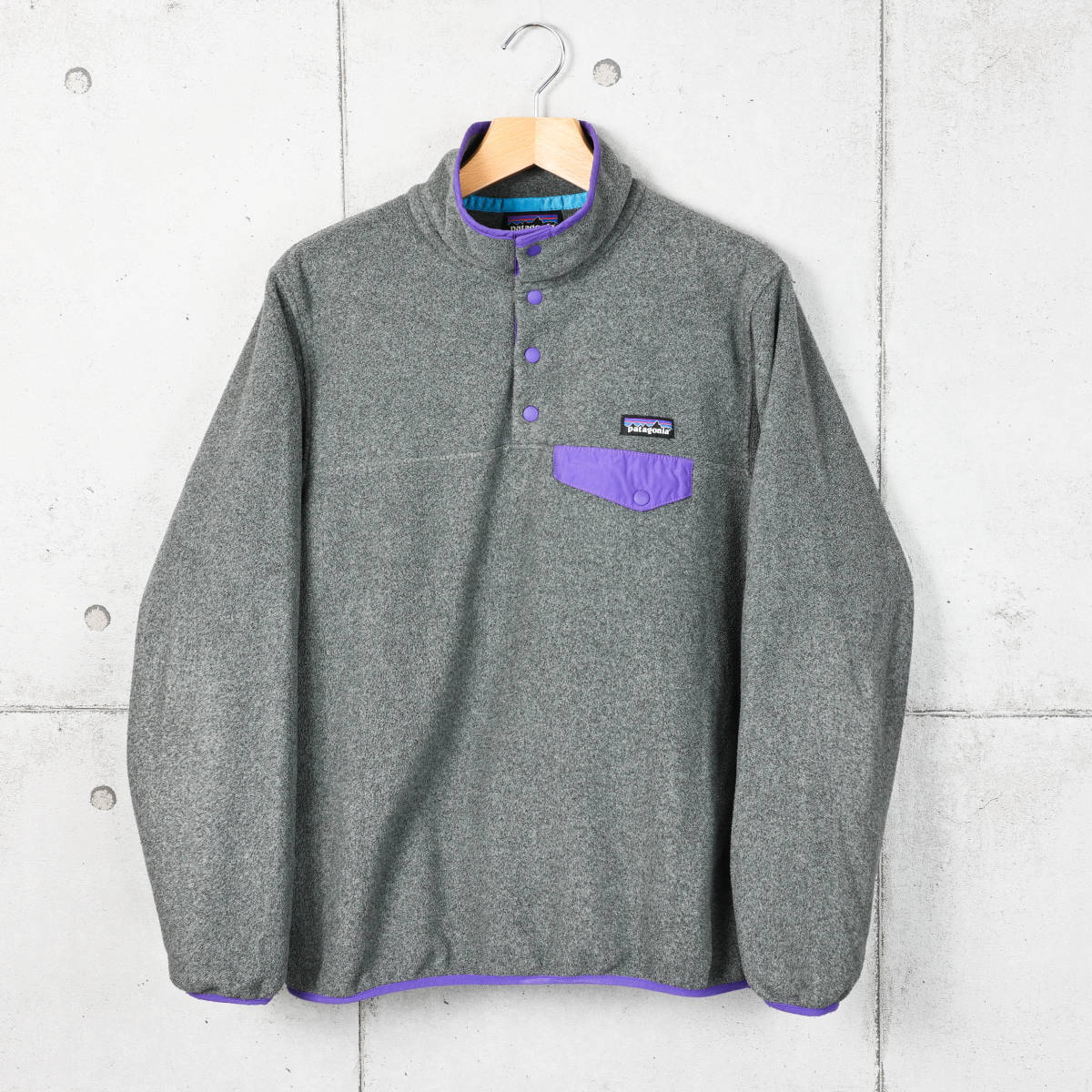 Patagoniaパタゴニア◆SYNCHILLA SNAP-T プルオーバー フリース◆グレー×パープル◆サイズM