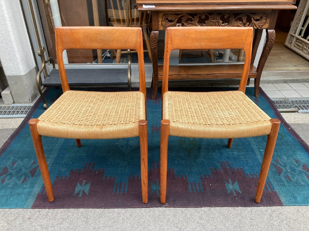 希少 デンマーク 北欧ヴィンテージ J.L.Moller J.L.モラー No，77 ダイニングチェア 2脚セット