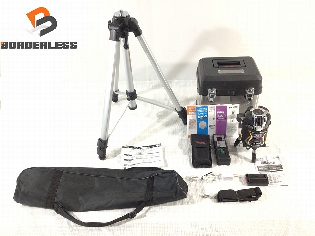 ☆美品☆Tajima タジマ ZERO BLUE センサーリチウム レーザー墨出器 ZEROBLS-KJC 矩十字・横全周 受光器 三脚付き 計測器 77278