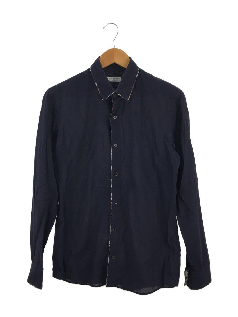 DRIES VAN NOTEN◆レギュラーカラー長袖シャツ/46/コットン/NVY
