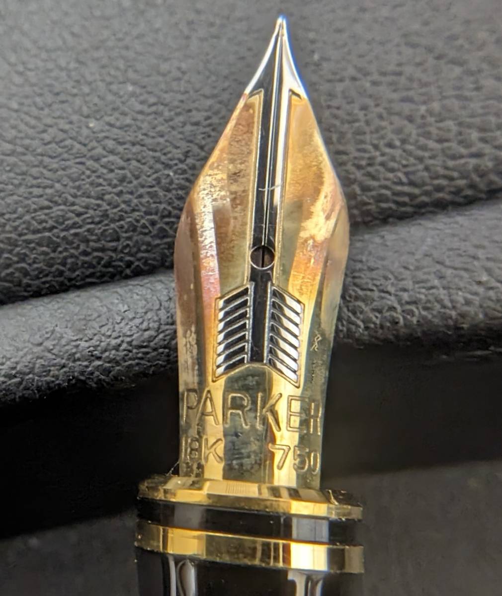 #14545【コレクター必見】 ★☆★☆18K/刻印有/損保総研ロゴ有/PARKER/万年筆★☆★☆