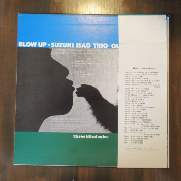 JAZZ LP/国内初版・帯・ライナー付き美盤/テスト盤/白ラベル/TBM15/Suzuki Isao Trio - Quartet/ 鈴木勲 -ブロー・アップ/A-10876 USED VINYL : Midnight Jazz 激レア