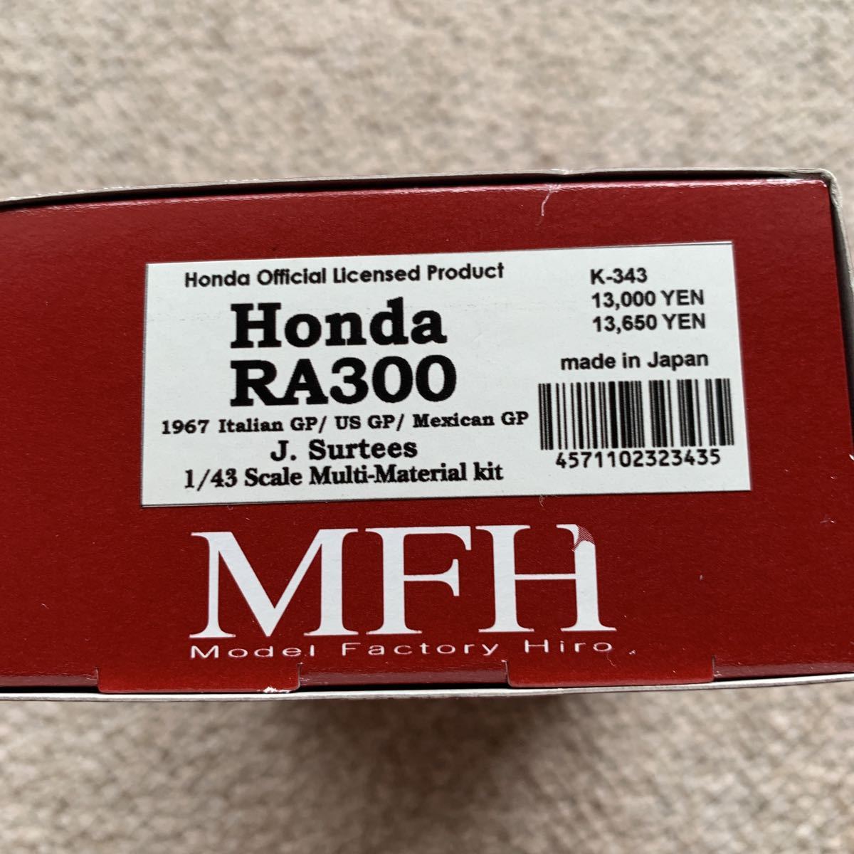 MFH 1/43 F1メタルキット HONDA RA300 RA300 HONDA 1⁄43 Model Resin Media