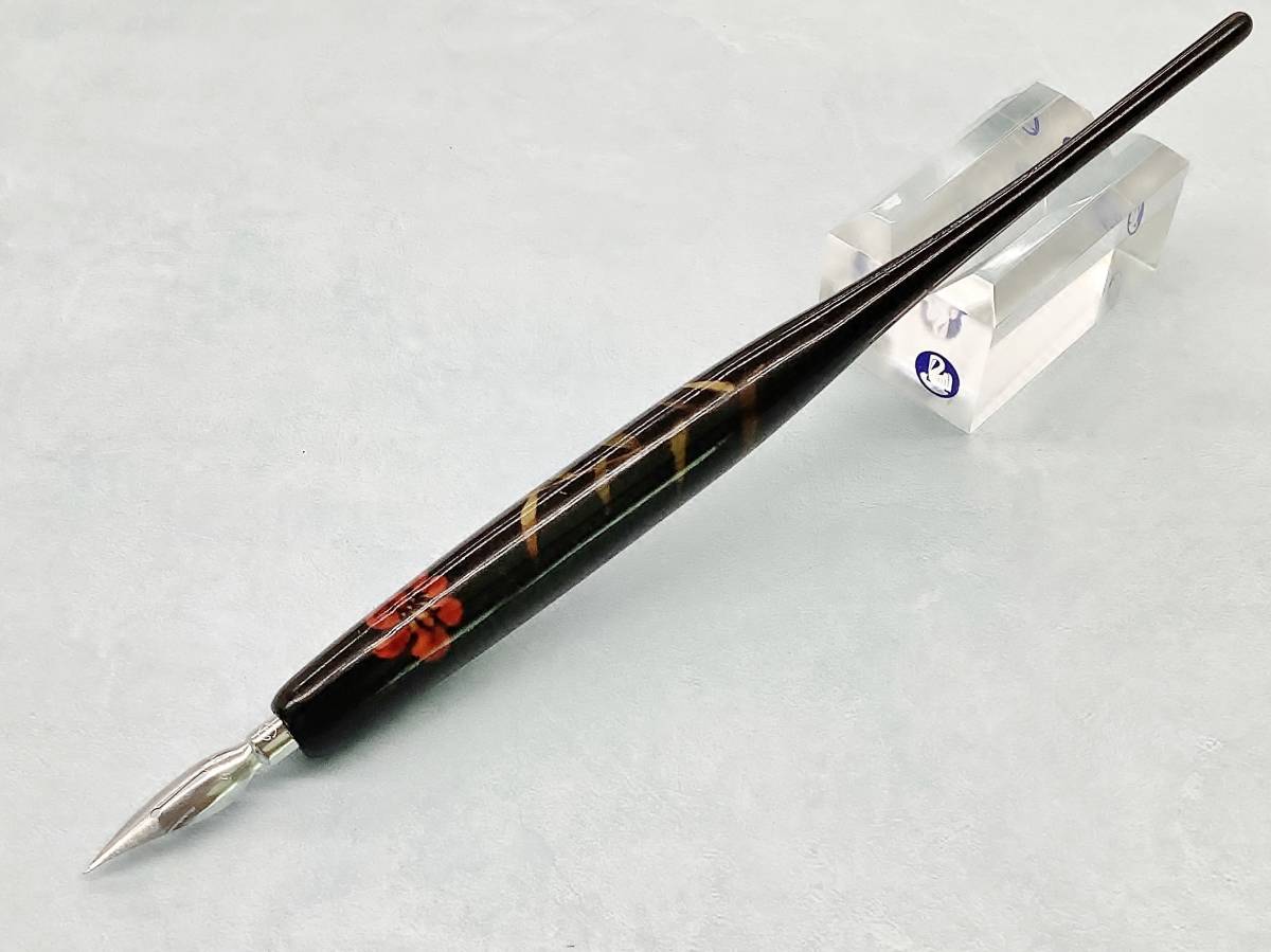極 蒔絵 つけペン 万年筆 昭和の頃のお品 漆 花柄 アンティーク品 骨董 
