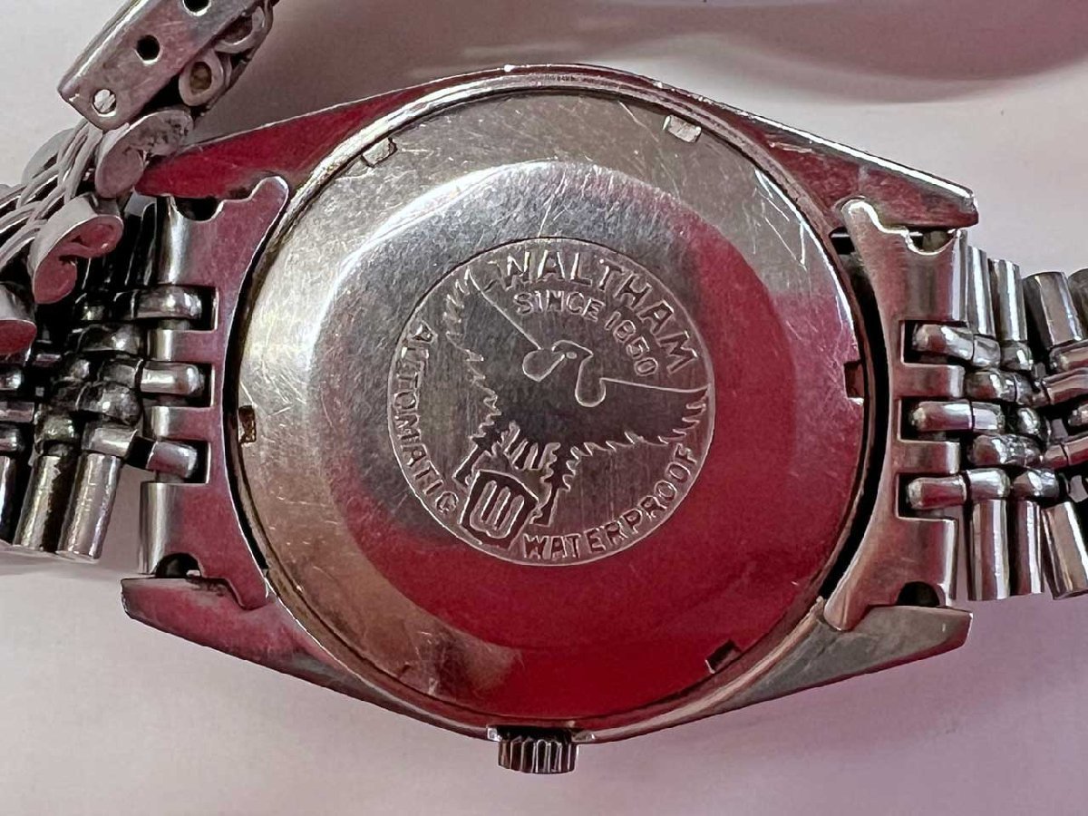 再 ジャンク品 自動巻 腕時計 WALTHAM DELUXE 100 JEWELS Rollmatic 