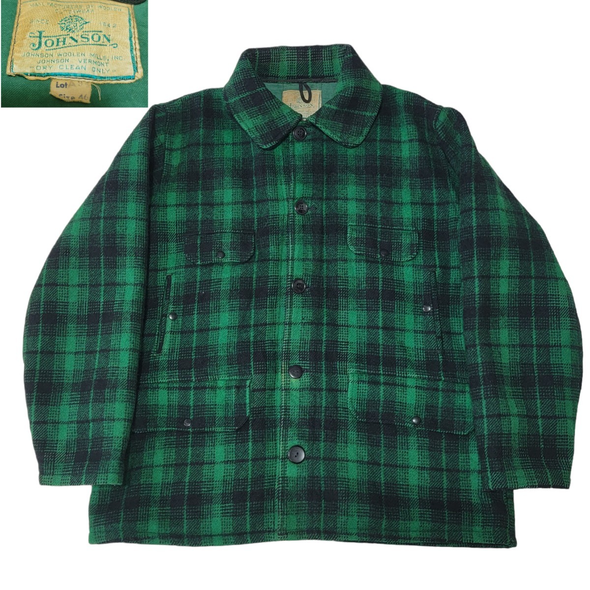 60s Peters ヴィンテージ 棒TALON フランネルウールパーカーM 超希少】70S ジョンソンウーレンミルズ Johnson Woolen Mills
