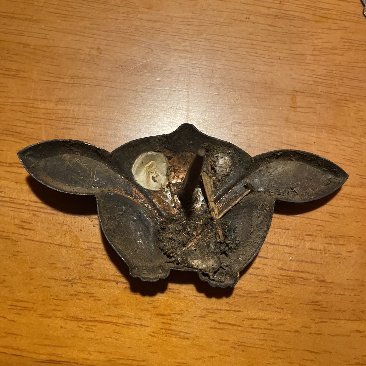 AZZ ⑧古銅 江戸時代 真向兎 釘隠し 金工 古美術 建具 装飾金具 大工