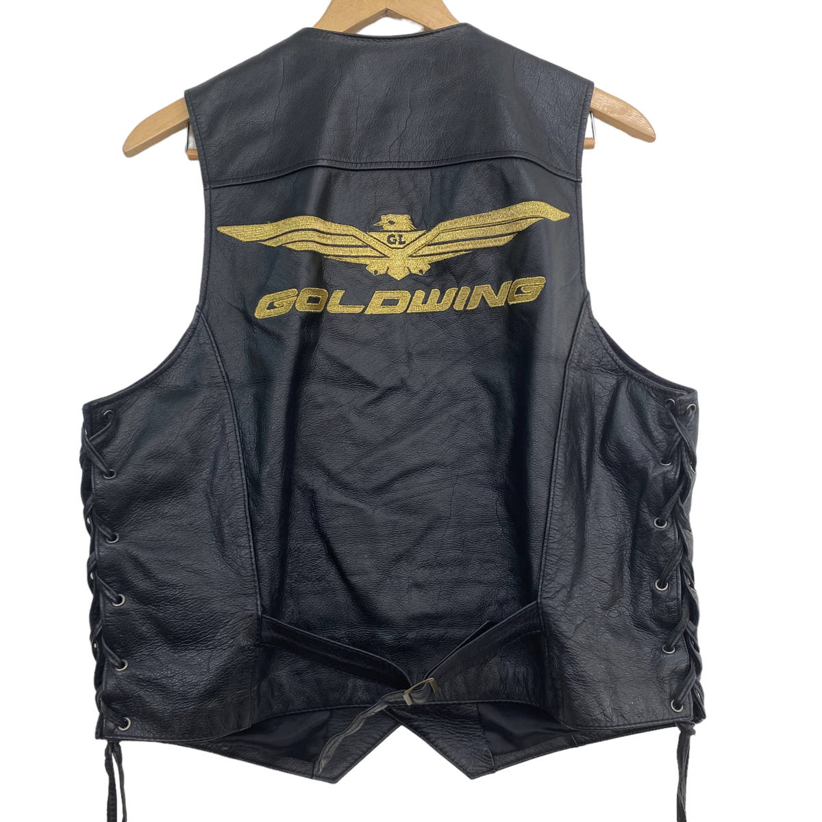 美品】 GOLDWING ゴールドウィング レザー ベスト 黒系 ブラック系 XL 